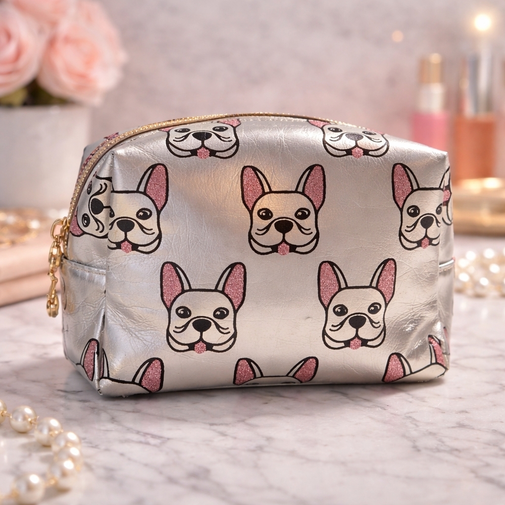Holographic French Bulldog Makeup Bag ✨ - Picture 6 of 6